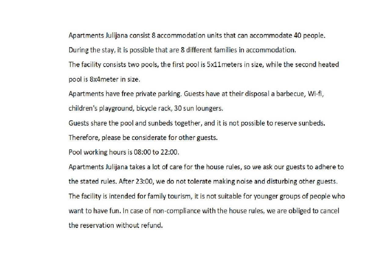Apartments Julijana 2 Privlaka  Dış mekan fotoğraf